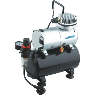 HSENG HSENG  AIR COMPRESSOR  PISTON TYPE OIL-LESS HS AS136 WITH 3.0 lt TANK
