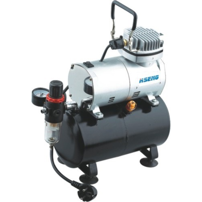 HSENG  AIR COMPRESSOR  PISTON TYPE OIL-LESS HS AS136 WITH 3.0 lt TANK