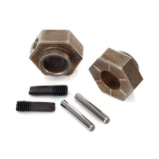 TRAXXAS TRAXXAS WHEEL HUBS 12MM HEX (2)/ STUB AXLE PINS (2) (STEEL) FITS TRX-4