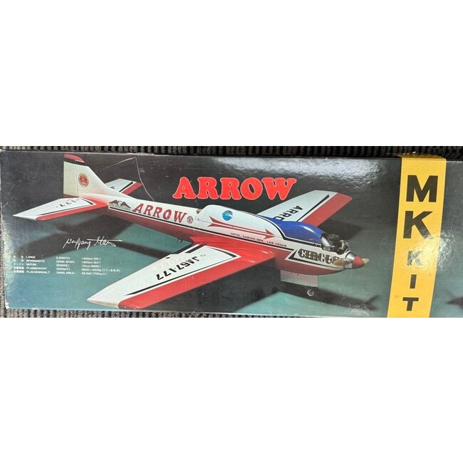MK ARROW 60 VINTAGE  PATTERN KIT F3A  W/S 63" L 55" AREA 705 sqI  WEIGHT 3.5-4KG .60 10cc "SOLD AS IS "
