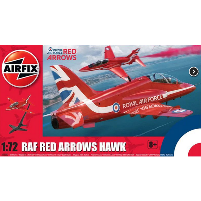 AIRFIX 1:72 RAF RED ARROWS HAWK ( NO BOX ) REQUIRES GLUE AND PAINTS