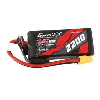 GENS ACE Gens Ace G-Tech 2S 2200mAh 60C 7.4V Soft Pack Lipo Battery (XT60)