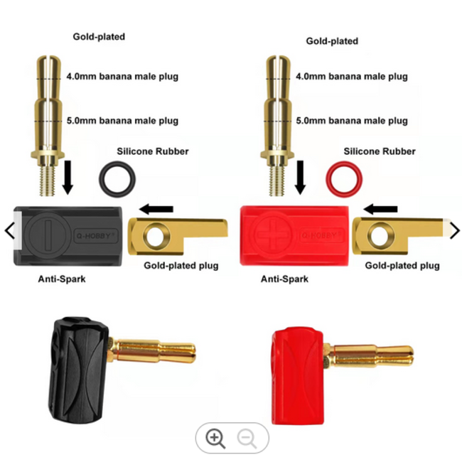 ACE INSULATED STEPPED 4 + 5mm TERMINALS IDEAL FOR CHARGE LEADS