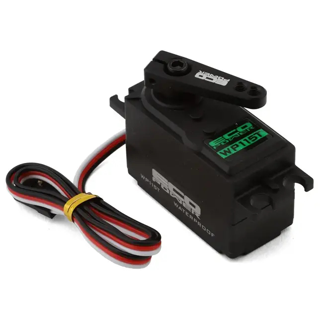 EcoPower WP115T Low Profile Waterproof High Torque Metal Gear Servo for 1/10 2wd Buggies, Drift Cars & Shift/Dig