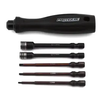 PRO TEK ProTek RC "TruTorque" 5-Piece 1/4" Drive Hex & Nut Driver Set (1.5, 2.0, 2.5mm Hex & 5.5, 7mm Nut Driver)
