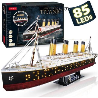CUBICFUN CUBICFUN L521H TITANIC WITH LED LIGHTS 266 PIECE 3D CARD PUZZLE