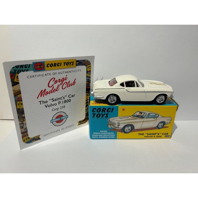 Corgi Toys 258 the saints volvo p1800, Re issue, with certificate.