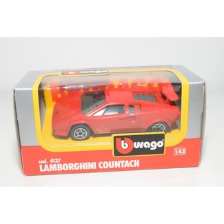 BURAGO BBURAGO 1/43 DIECAST LAMBORGHINI COUNTACH RED #4137 MADE IN ITALY