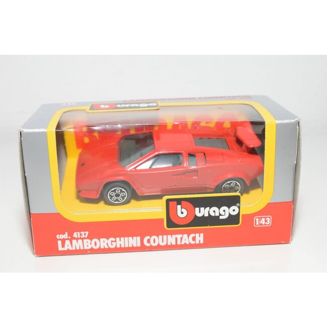 BBURAGO 1/43 DIECAST LAMBORGHINI COUNTACH RED #4137 MADE IN ITALY
