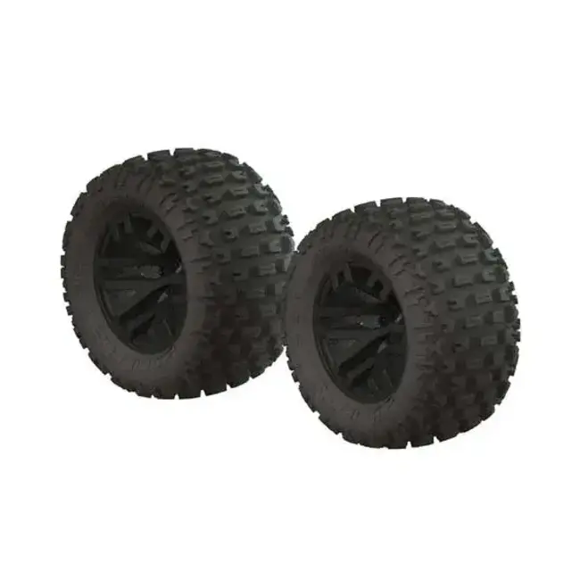 Arrma dBoots Fortress MT Tyre Set, Glued, Black, 2 Pieces, AR550044