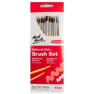 Monte Marte Mont Marte MM Natural Hair Round Brush Set 13pc