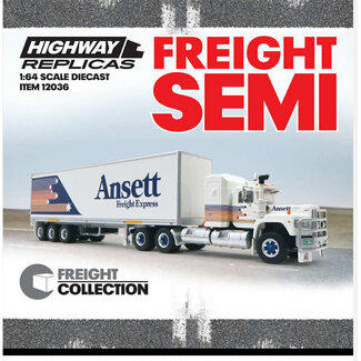HIGHWAY REPLICAS HIGHWAY REPLICAS 1/64 ANSETT FREIGHT EXPRESS  SEMI TRUCK DIECAST MODEL