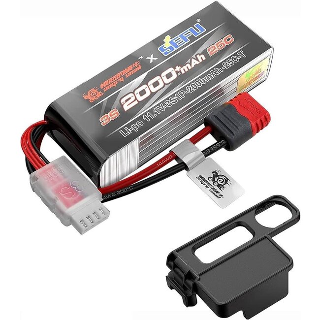 MJX 3S 11.1V 2000mAh 25C Battery comes with hardware to conert mjx battery strap