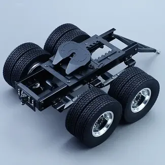 ACE RADIO CONTROLLED MODELS ACE 1/14 DOLLY DUAL AXLE 140mm WIDE WITH ALLOY WHEELS & METAL ADJUSTABLE TURNTABLE