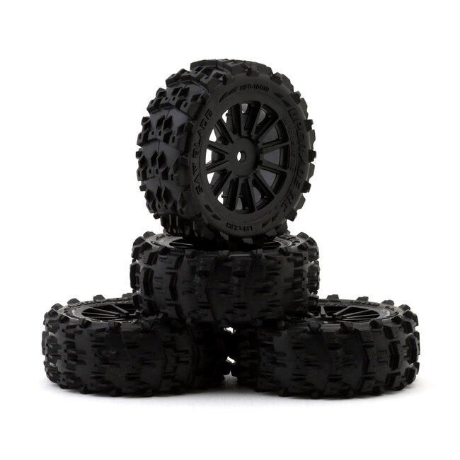 UpGrade RC Saw Blade Pre-Mounted Tires for ARRMA® Typhon Grom™ (4)