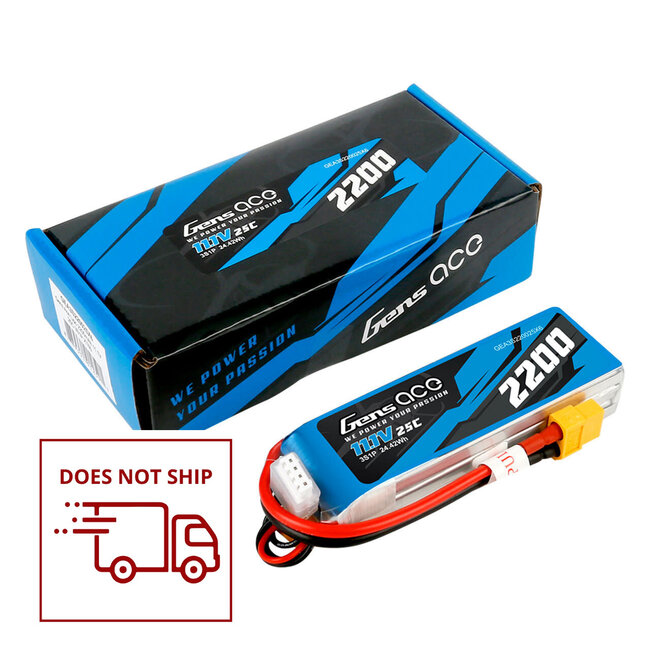 Gens Ace 3S 2200mAh 11.1V 25C Soft Case LiPo Battery (XT60)