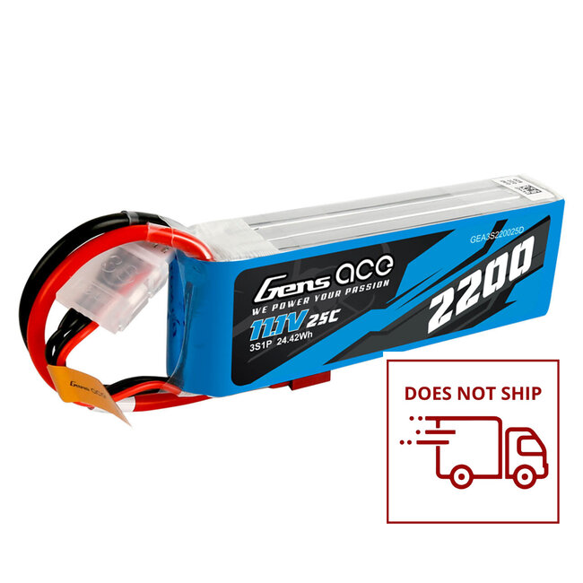Gens Ace 3S 2200mAh 11.1V 25C Soft Case LiPo Battery (Deans)
