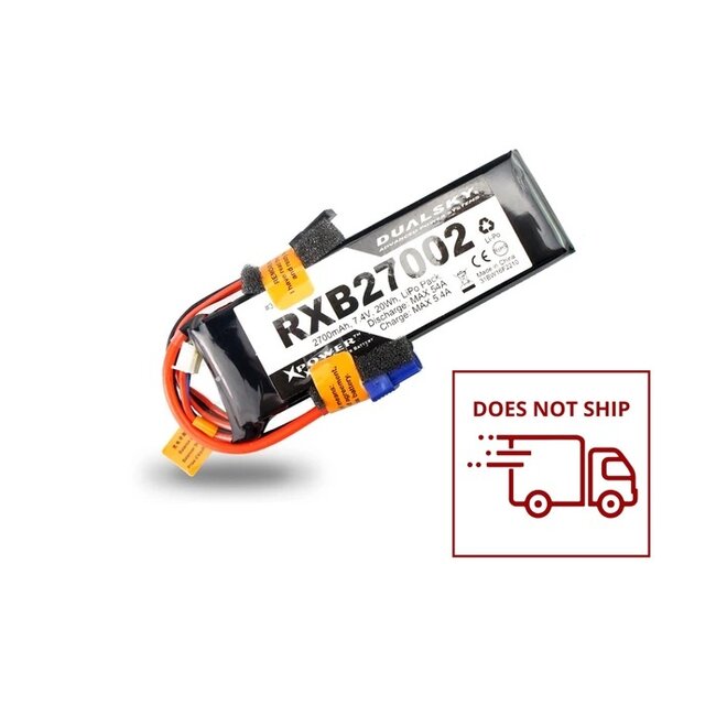 Dualsky 2700mah 2S 7.4v 25C LiPo Receiver Battery with Servo and XT60 Connector