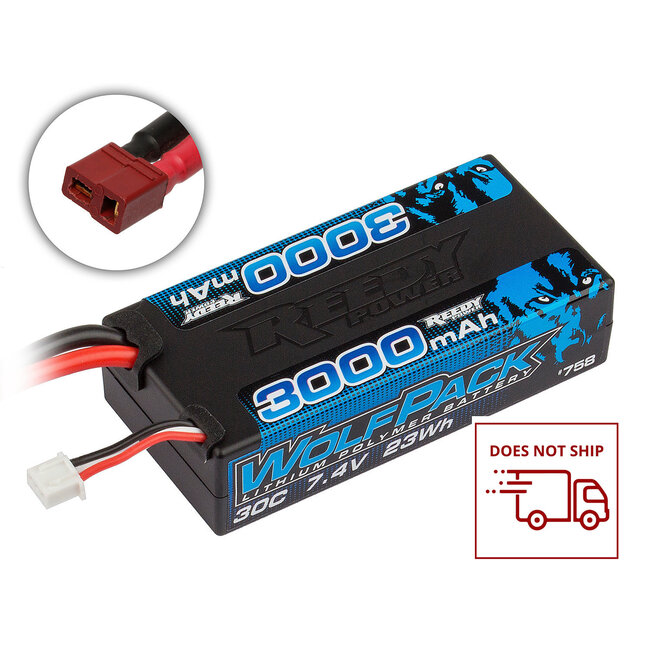 Reedy WolfPack LiPo 3000mAh 30C 7.4V Shorty, with T-plug