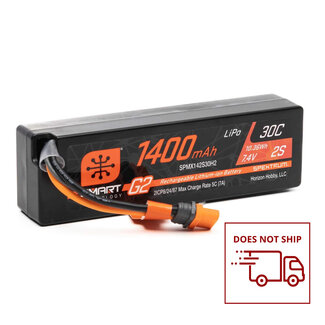 SPEKTRUM Spektrum 1400mah 2S 7.4v Smart G2 30C LiPo Battery with IC2 Connector, Grom