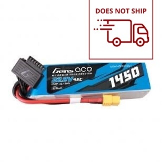 Gens Ace G-Tech 6S 1450mAh 45C 22.2V Soft Pack Lipo Battery (XT60)