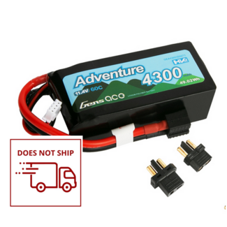 GENS ACE Gens Ace G-Tech 3S Adventure 4300mAh 60C 11.4V Soft Pack Lipo Battery (1TO3) Deans & XT60  HV