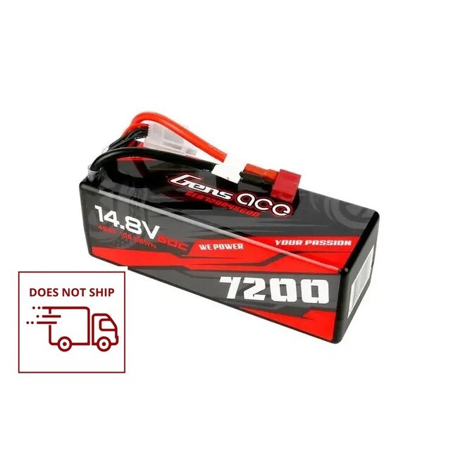 Gens Ace 4S 7200mAh 1.4.8V 60C HARDCASE LiPo Battery (DEANS)
