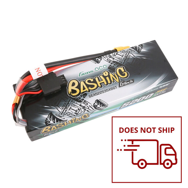 Gens Ace G-Tech 2S Bashing 5200mAh 35C 7.4V Hardcase/Hardwired Lipo Battery (XT60)
