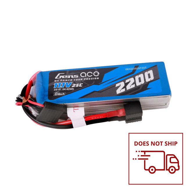 Gens Ace G-Tech 3S 1800mAh 45C 11.1V Soft Pack Lipo Battery (XT60)