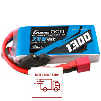 GENS ACE Gens Ace G-Tech 2S 1300mAh 45C 7.4V Soft Pack Lipo Battery (Deans)