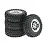 RACE MN 70mm OFF-ROAD TIRES AND SILVER WHEELS 4PCS