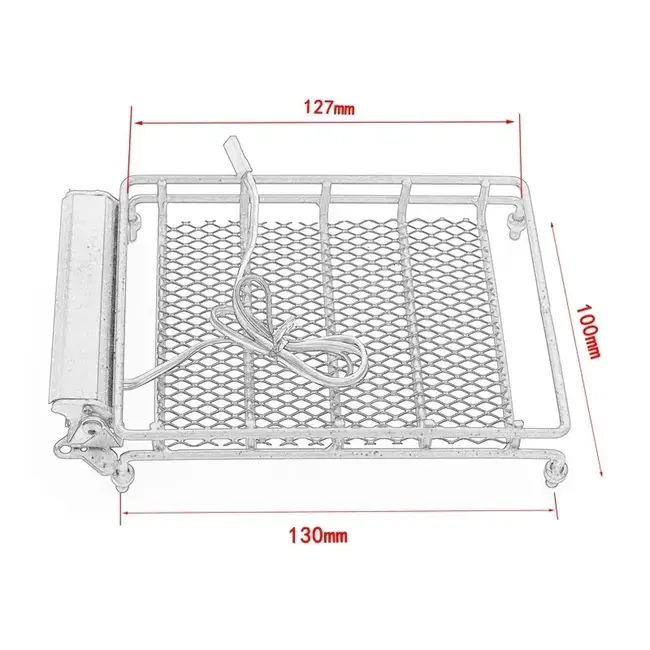 RACE ROOF RACK WITH LED LIGHT BAR 1/10 130x110mm