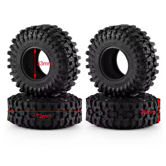 Race RACE 4PCS 1.3" CRAWLER MT TIRE 1.3Inch-72mm Style F