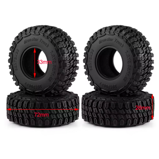Race RACE 4PCS 1.3" CRAWLER MT TIRE 1.3Inch-72mm Style C