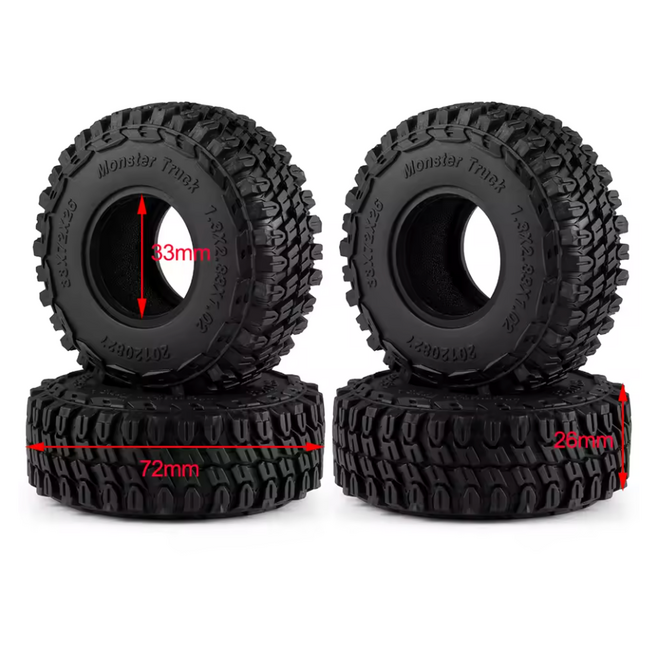 RACE 4PCS 1.3" CRAWLER MT TIRE 1.3Inch-72mm Style C