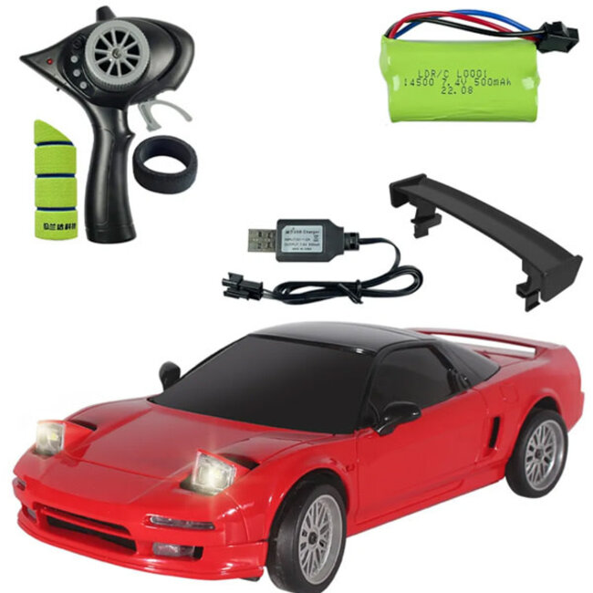 LDRC HONDA NSX Drift Car RTR With Gyro 1/18th RED