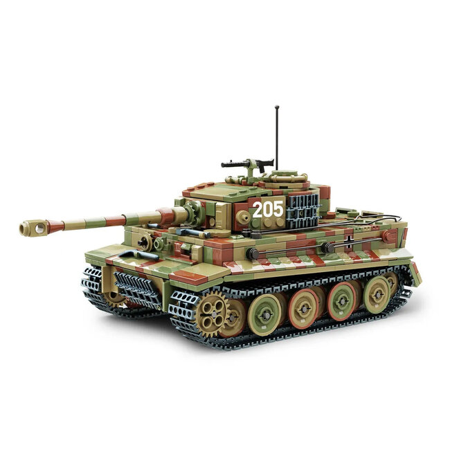 Build Army Tiger I Tank in Camo 1/33 BUILDING BLOCK KIT