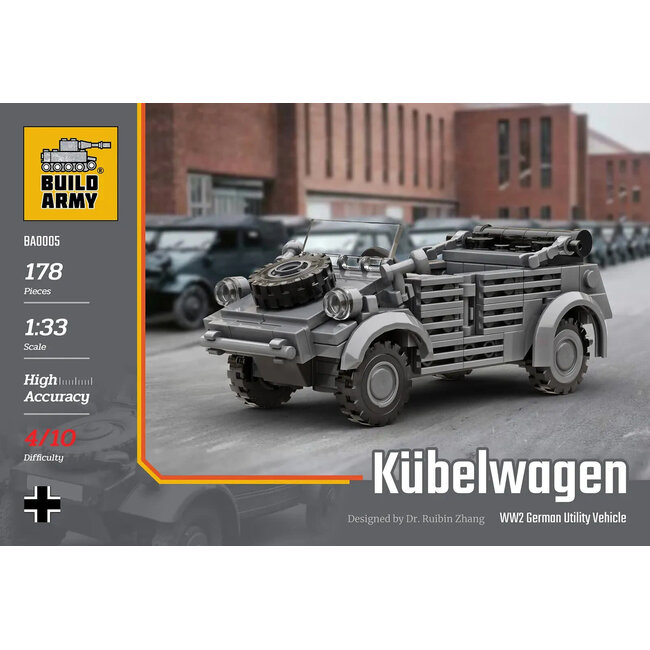 Build Army Kubelwagen Car 1/33 BUILDING BLOCK KIT