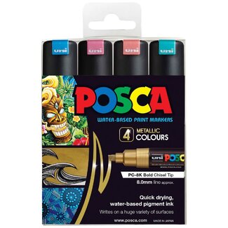 POSCA POSCA PC8K METALLIC COLOURS 4 PIECE ASSORTED SET