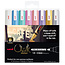 UNI CHALK MARKER PEW5M 2.5MM FINE BULLET TIP METALLIC COLOURS 8 PACK ASSORTED SET