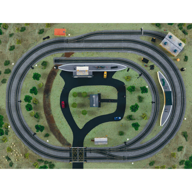 Hornby oo train mat printed paper  does not include tracvk buildings etc  as supplied with most hornby sets