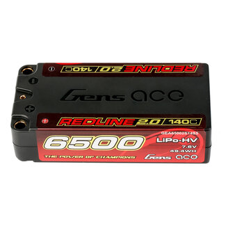 GENS ACE Gens Ace 2S Redline 2.0 6500mAh 140C 7.6V Hardcase Lipo Battery (5.0mm Bullet))