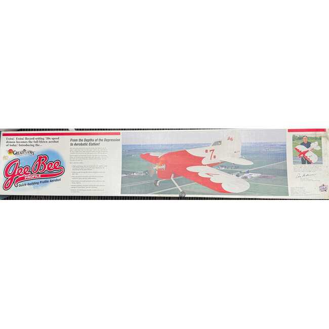 GREAT PLANES  GEE BEE PROFILE RC KIT  44.5" SPAN .32-.46 2 STROKE .40-.52 4 STROKE ENGINES ( SLIGHT WATER DAMAGE TO BOX ONLY )