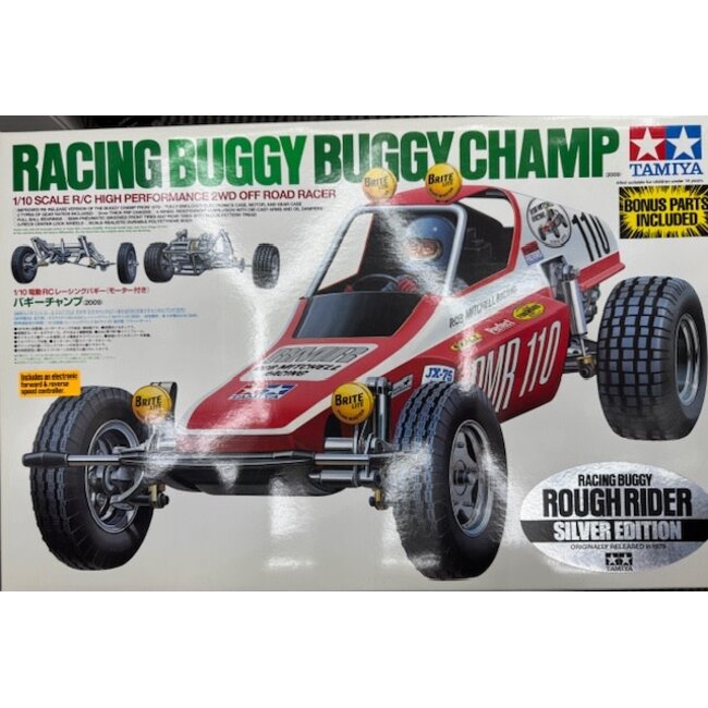 TAMIYA RACING BUGGY, BUGGY CHAMP "SILVER EDITION" INCL TEU-104B ESC. NEEDS TRANSMITTER, RECEIVER, 1 SERVO, 7.2V 1600MAH BATTERY AND CHARGER