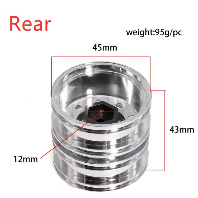 ACE 1/14 ALLOY TRACTOR TRUCK REAR WHEELS 1 PAIR