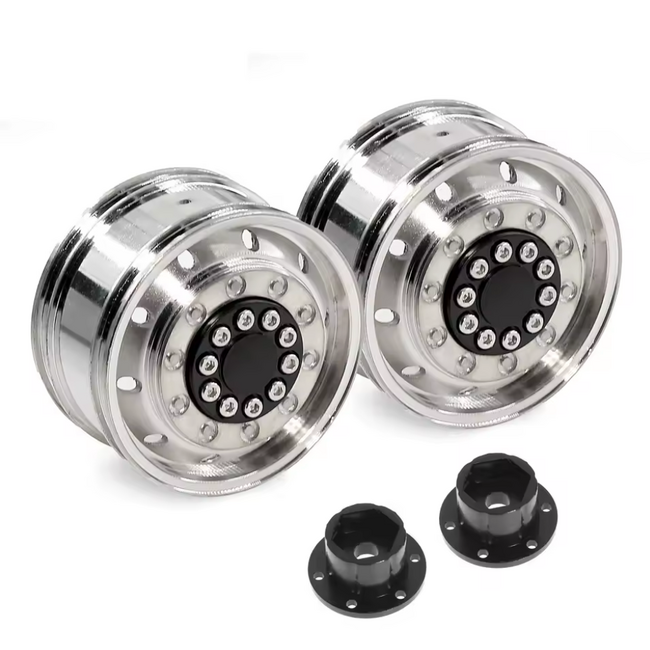 ACE 1/14 ALLOY TRACTOR TRUCK FRONT / REAR SUPER SINGLE  WHEELS 1 PAIR