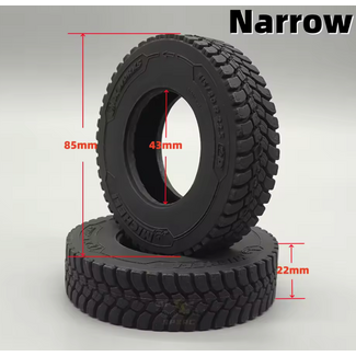 TAMIYA RACE 1/14  TRUCK TYRES 22mm HEAVY DUTY  (PR) SUITS TAMIYA TRACTOR TRUCKS M CHLEN WORKS