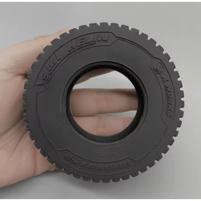 RACE 1/14  TRUCK TYRES 22mm HEAVY DUTY  (PR) SUITS TAMIYA TRACTOR TRUCKS M CHLEN WORKS