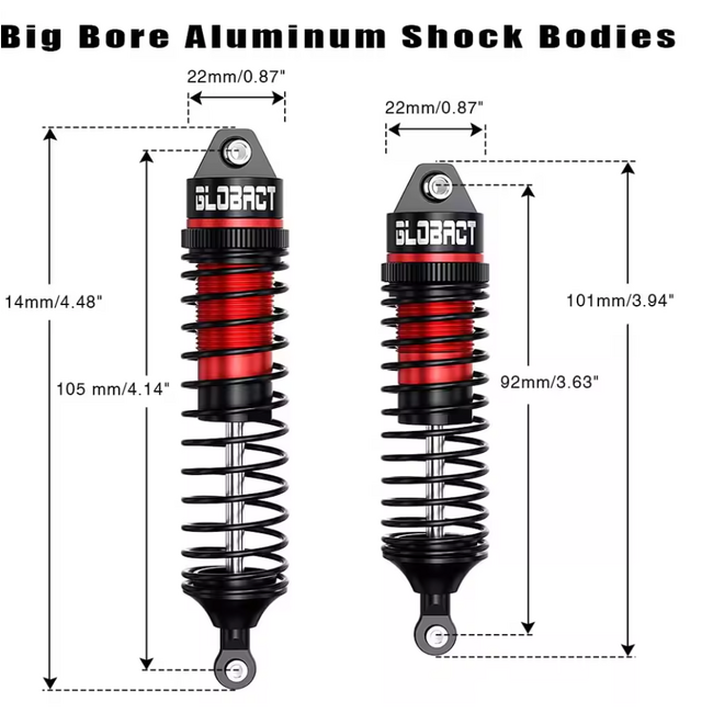 RACE TRAXXAS SHOCK UPGRADE ALUMINIUM TO SUIT 4X4 1/10TH VEHICLES