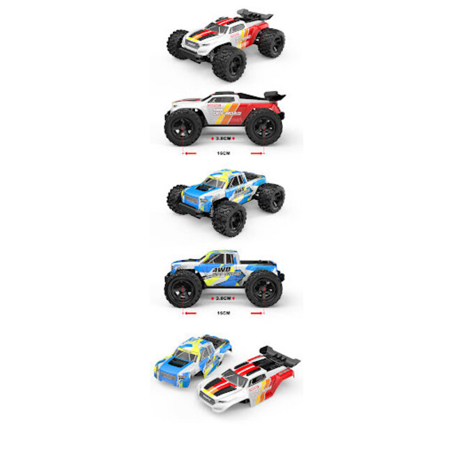 MJX 1/18 HyperGo 2.4G 4WD Brushed RC Truck with 2 Bodies